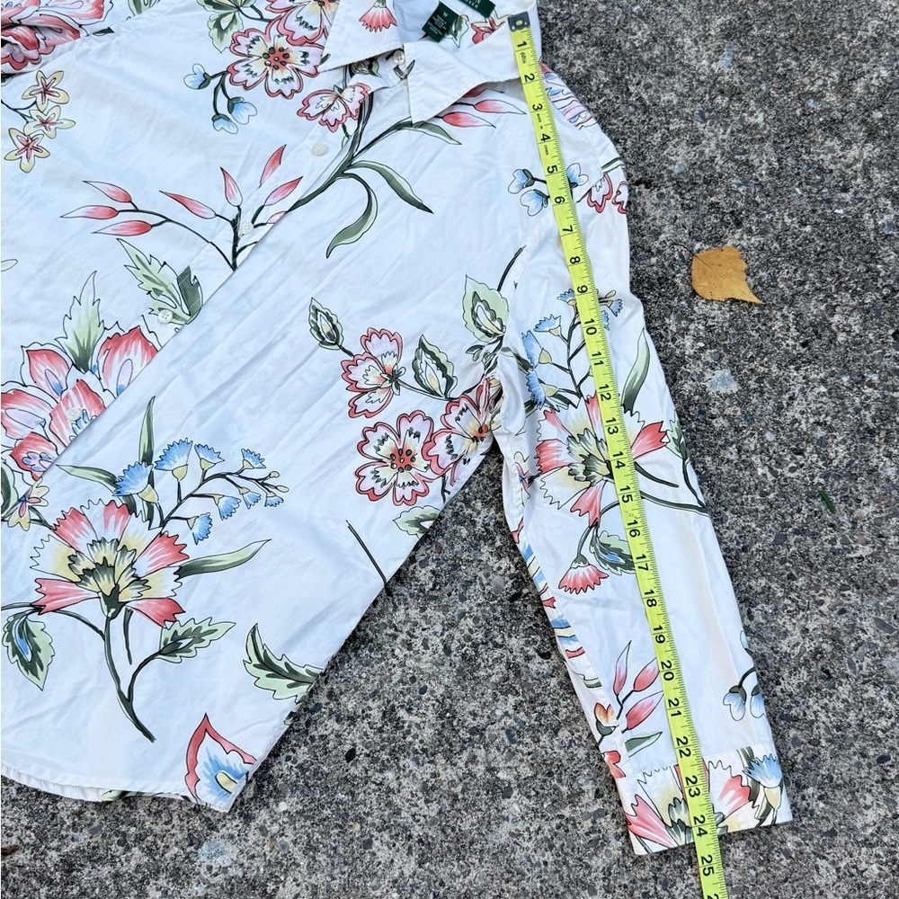 Gorgeous Ralph Lauren Floral cream Casual Shirt size M - Picture 8 of 12